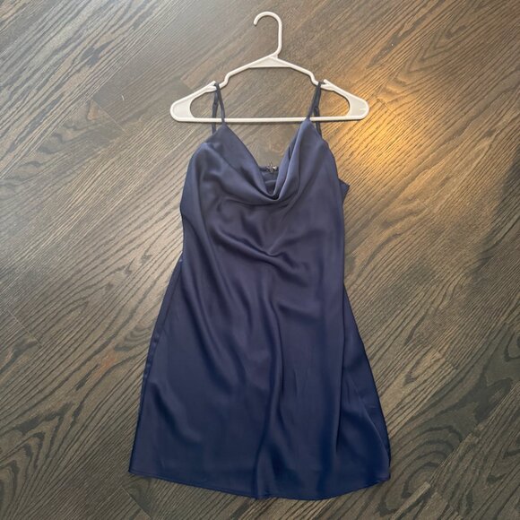 Urban Outfitters Cowlneck Navy Blue Dress - Picture 4 of 4